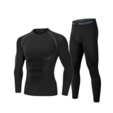 YESWEL Mens Thermal Underwear Set: Long-Sleeve Top & Bottom
