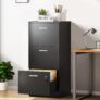 YITAHOME 3-Drawer Lockable Filing Cabinet for Home Office Vertical A4 Letter File Storage Cabinet with Key, Black