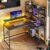 YITAHOME L Shaped Gaming Desk with Power Outlets & LED Lights Corner Desk with Shelves 120CM Reversible Computer Desk with Storage Shelves Gaming Desk with Hooks for Home Office(Carbon Fibre Black)
