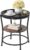 YITAHOME Round Side Table with Two-Tier Storage & Removable Tray, End Table for Living Room, Bedroom, or Apartment, Sturdy Coffee Table, Adjustable Feet, Rustic Brown
