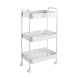 YOSLAK 3-Tier Metal Rolling Cart with Lockable Casters