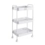 YOSLAK 3-Tier Metal Rolling Cart with Lockable Casters