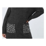 YOURS Curve Grey Leopard Diamante Embellished Pocket Top