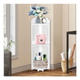 YUET 3-Tier Corner Floor Storage Cabinet, White