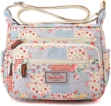 YYW Crossbody Bag Women Multi Pocket Nylon Messenger Bag Waterproof Shoulder Bag Lightweight Travel Handbag