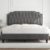 Yaheetech 5ft King Bed Frame Upholstered Platform Bed with Adjustable Button Tufted Headboard/Velvet Fabric/Sturdy Wooden Slat Support/No Box Spring Needed, Dark Grey King Bed