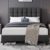 Yaheetech 5ft King Bed Frame Upholstered Platform Bed with Adjustable Square Tufted Headboard, Dark Grey – Sold & Dispatched by Yaheetech UK