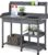 Yaheetech Garden Potting Table Wood Potting Bench Removable Sink Drawer Planting Germination Workstation w/Open Shelves & Side Hooks for Patio Balcony Yard Lawn-Grey