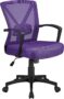 Yaheetech Purple Office Chair Adjustable Fabric Desk Computer Chair Executive Swivel Durable with 360 Rolling Wheels for Home Work Use
