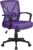 Yaheetech Purple Office Chair Adjustable Fabric Desk Computer Chair Executive Swivel Durable with 360 Rolling Wheels for Home Work Use