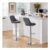 Yaheetech Set of 2 Adjustable Swivel Bar Stools with Backrest Dark Grey