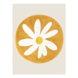 Yellow Daisy round Bath Mat