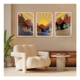 YiYa 3-Piece Mountain Metal Wall Art Set