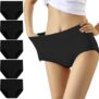 YouShow Womens Knickers High Waist Cotton Underwear for Women Ladies Full Briefs Pant Multiple Colors and Sizes 5 Pack
