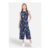 Yumi Navy Leaf Culotte Jumpsuit