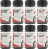 Yutaka Roasted Black Sesame Seeds 100g (Pack of 8) Vegan-Friendly Japanese Black Sesame Bold Nutty Garnish for Sushi, Salads, Stir-Fries & Baking