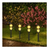 ZKLiLi Solar Hourglass Pathway Lights, IP65 LED Stakes (4)