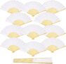 ZOOI 12 Pack Hand Fan Folding, Paper Fans Handheld, Hand Fans Bamboo Paper Wedding Fans for Guests, Wall Fan Decor, Wedding Gifts Decorations, Wedding Favours, Fans for Bedroom, Home Decoration
