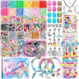 ZOOI Gifts for Teenage Girls, Friendship DIY Beads Bracelet Making Kit, Unicorn Gifts for Girls Birthday Presents 8-12 Girls Charm Jewelry Making Kit Girls Toys Age 6-13