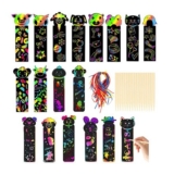 ZPSCXQ 54 Piece Rainbow Scratch Art Bookmark Set