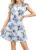 Zeagoo Womens Summer Dress Ladies Casual Dresses Puff Sleeve Round Neck Sundress Mini Beachdress Swing Dress Knee Length S-XXL