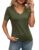Zeagoo Womens V-Neck Pleated Short Sleeve T-Shirt (Green XXL / Black / White / Floral – Various Sizes) – w/Voucher, By Zeagoo direct FBA