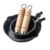 Zeeooil Mini Frying Pans 2-Piece Set Cast Iron Wooden Handle