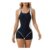 Zidoley Womens Tummy Control One-Piece Boyleg Swimsuit with Shorts Black