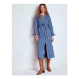 Zip Denim Straight Dress mid Vintage Denim