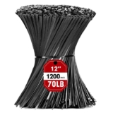 Zip Ties, RAZCC 1200pcs Black Cable Zip Ties 12 Inch, Heavy Duty Plastic Wire Ties with 70lb Tensile Strength,