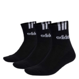 adidas Unisex Kids 3-Stripes Linear Half-Crew Cushioned Socks 3 Pairs, White/Black, size XS (2-3.5 UK)