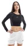 adidas Womens Training Seamless Long Sleeve Top in Black – With Code