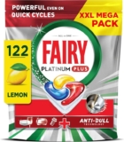 airy Platinum Plus Dishwasher Tablets Lemon, 122 Capsules, Impeccable Clean Even In Quick Cycles