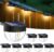 btfarm Solar Fence Lights Outdoor Garden, 8 Pack Retro Deck Lights with Edison LED Blub, Waterproof Step Solar Powered Outdoor for Stairs Yard Decking Patio Railing Wall Pathway Decor, Warm White