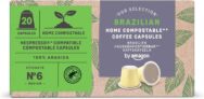 by Amazon Home Compostable Coffee Capsules Compatible with Nespresso, 100% Brazilian Arabica, 20 Count