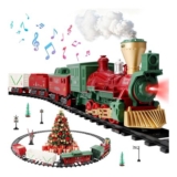deAO Christmas Train Set with Steam Smoke, Light and Sound