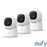 eufy C220 2K Pan-Tilt Smart Indoor Camera 3 Pack – No Monthly Fees With Discount At Checkout