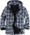 geeksport Mens Fleece Flannel Jacket Full Zip Padded Lumberjack Warm Plaid Hoodies with Sherpa Lining Winter Coat for Outdoor & Casual Wear