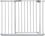 hauck Safety Gate for Doors and Stairs Stop N Safe 2 incl. 21 cm Extension / Pressure Fit / 96 – 101 cm Large / Metal / Grey