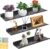 himaly Metal Wall Shelf, Floating Shelves, Wall Mounted Storage Shelves for Kitchen, Bathroom, Living Room, Bedroom, (Black, Set of 3)