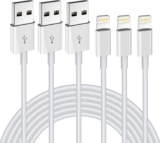 iPhone Charger Cable 3Pack 6FT/1.8M MFi Certified Lightning Cable Fast Charging Cords Apple Charger Compatible with iPhone 14 13 12 11 XS XR X Pro Max Mini 8 7 6S 6 Plus 5S SE Airpods