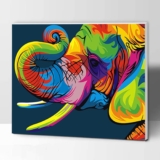 ifymei Paint by Numbers for Kids Ages 8-12, Arts and Crafts for Kids Ages 8-12, DIY Canvas Painting Kits for Girls and Boys – 12×16 Inch Framed Canvas Colorful Elephant