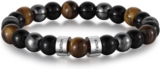 jewelora Mens Bracelet Personalized 4 Engraved Names Bracelets for Friendship Family gifts for Father Dad Husband Boyfriend Best Friends on Christmas Birthday Valentines Day