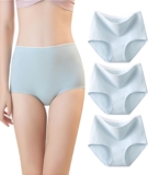 marysgift Womens Underwear Seamless High Waist Bikini Briefs Hipster Ice Silk Panties Pack of 3