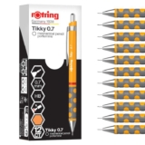 rOtring Tikky Mechanical Pencil HB 0.7mm Marigold (Orange) Barrel 12 Count