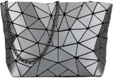 whatUneed Womens Fashion Geometric Lattice Shoulder Bag, PU Leather Casual Cross-body Messenger Bag for Girls